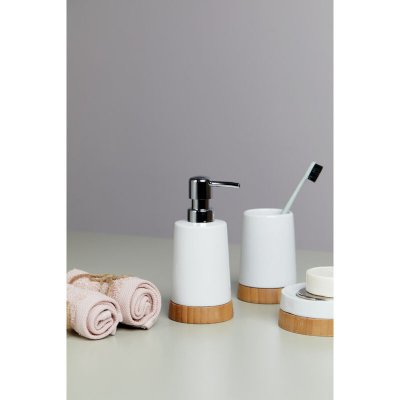 WENKO Distributeur de savon  bambou c&eacute;ramique 290ml