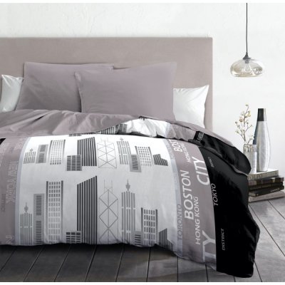 HOME LINGE PASSION DISTRICT Parure de couette Microfibre - Gris - 220x240 cm