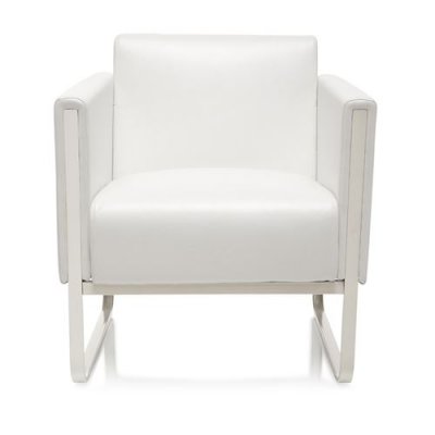 HJH OFFICE Divan lounge ARUBA cadre argentin similicuir 1 place blanc 