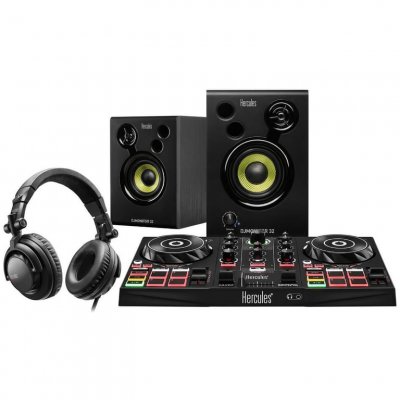 HERCULES DJ LEARNING KIT 2 platines+ Enceintes actives 2 x 15w RMS+ Casque DJ