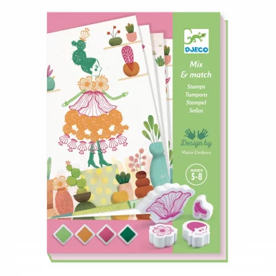 DJECO Dj08741 tampons mix and match flower girls stamp set 5408741