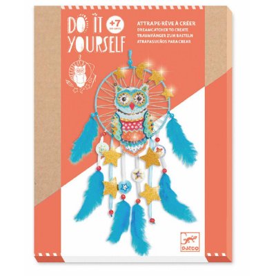 DJECO - Atrapasue&ntilde;os Para crear Lechuza Attrape-r&ecirc;ves pour cr&eacute;er Une Chouette (37961), Multicolore