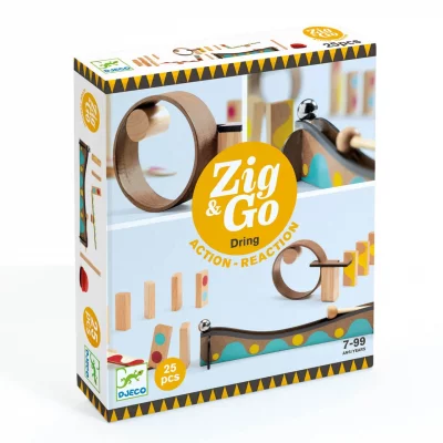  DJECO- Construcci&oacute;n pcs Construction Zig & Go &ndash; 25 pi&egrave;ces (35642), Multicolore