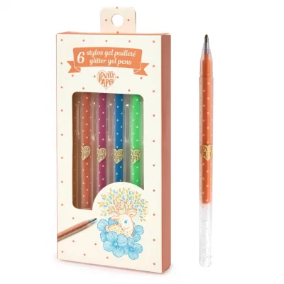 DJECO  DD03755 - 6 Stylos Gel Pailletes