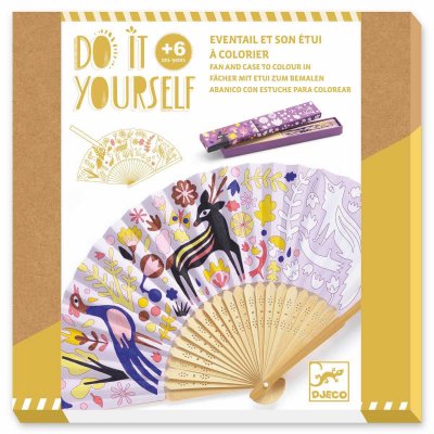 DJECO - DIY Abanico Con estuche Apara colorear Trousse, DJ07945