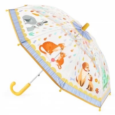 Djeco Petit parapluie transparent, Maman et chiot