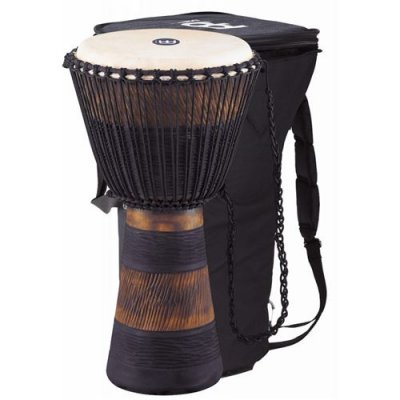 MEINL Djemb&eacute; acajou style africain 13'' ADJ3B-XL Earth brun et noir (+ housse)