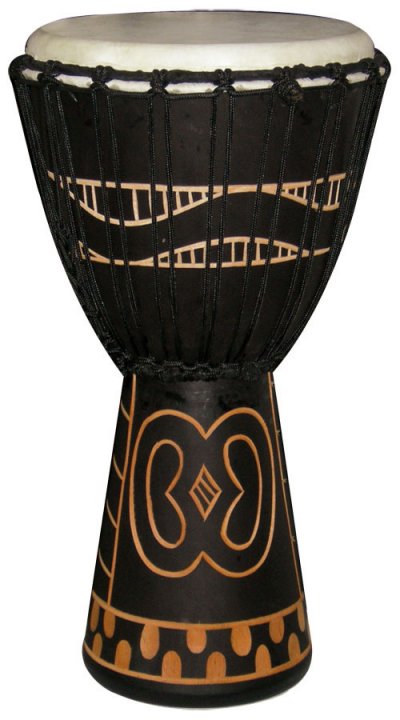 TANGA Djemb&eacute; Slammer Noir 8'' - Sculpture Gye Nyame