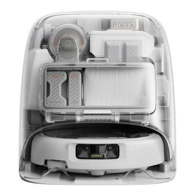 DJI  ROMO P - Robot Aspirateur Laveur avec Station - 25000 Pa - 260 ml - Transparent - Neuf