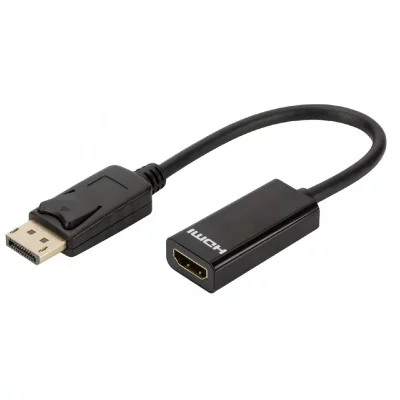 DLH  - C&acirc;ble adaptateur - DisplayPort pour HDMI - 23 cm - noir