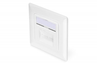 DIGITUS DN-9007-1 - Prise &agrave; montage encastr&eacute; - CAT 6a - RJ-45 X 2 - RAL 9010