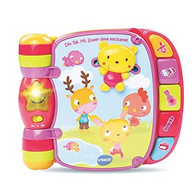 VTECH Do r&eacute; mi super livre enchant&eacute; rose