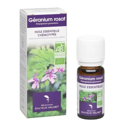 DOCTEUR VALNET  Huile essentielle de g&eacute;ranium rosat bio flacon 10ml