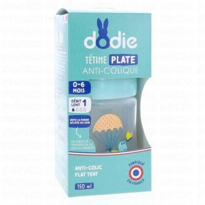 DODIE  Biberon Sensation+ anti-colique t&eacute;tine plate 0-6mois 150ml vert