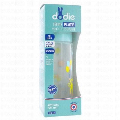 DODIE  Biberon Sensation+ anti-colique t&eacute;tine plate 3030ml vert