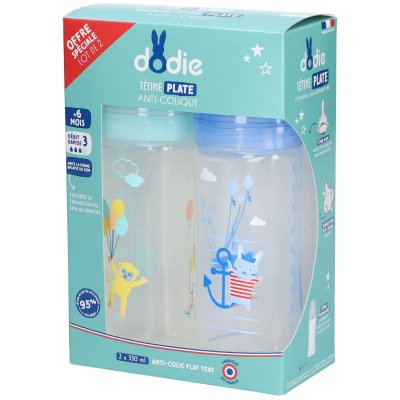 DODIE  Biberon Sensation+ Anti-Coliques +6m Ballons Lot de 2 x 330ml