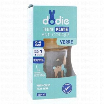 DODIE  Biberon Sensation+ Anti-Coliques en Verre +0m Beige Biche 150ml 