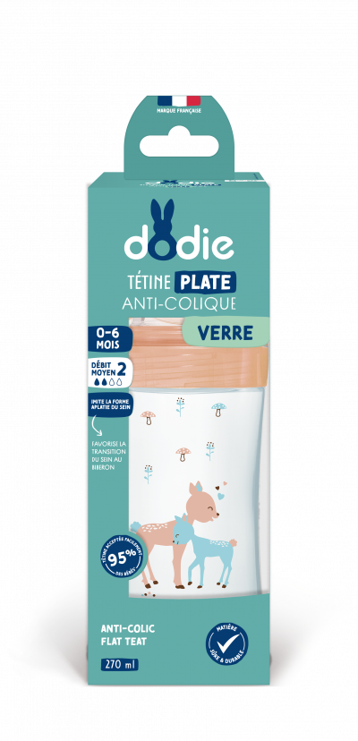 DODIE  - Biberon Sensation+ Verre 270ml Beige Biche