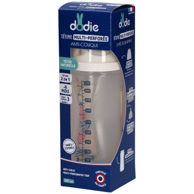 DODIE  Biberon T&eacute;tine Multi-Perfor&eacute;e +6mois 330ml terracotta