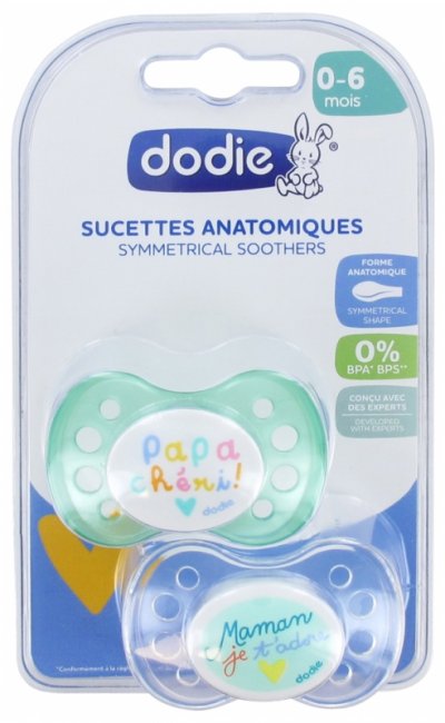DODIE  Sucette Silicone Message Jour 0-6M Duo