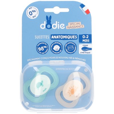 DODIE  Sucettes Anatomiques 0-2 mois Sp&eacute;cial Naissance tortue et soleil