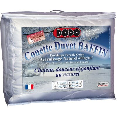 DODO  COUETTE BAFFIN 15% DUVET DE CANARD - CHAUDE - 220 x 240 cm