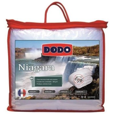 DODO  Couette temperee 300g/m2 anti-acariens NIAGARA 140x200 cm blanc