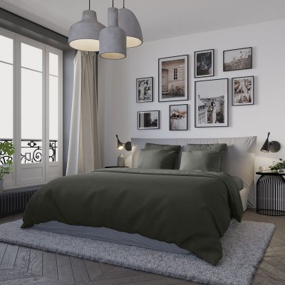 DODO  - housse de couette 240x260 confort jersey coloris carbone