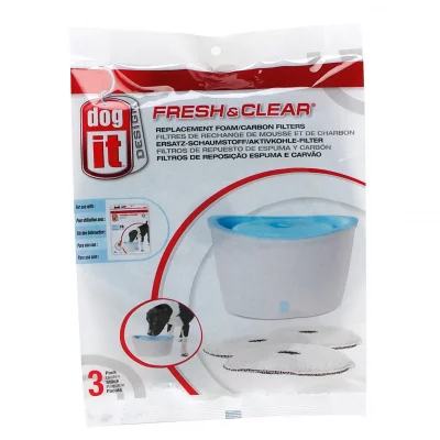 DOG IT  Lot de 3 Rercharges de charbon fontaine a eau 6 L - Pour chien
