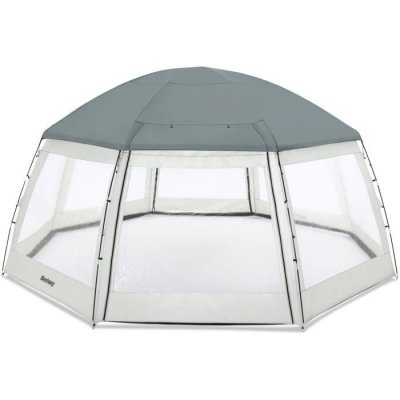 BESTWAY D&ocirc;me de piscine octogonal  - Protection solaire - 6x6x2,95m - Gris 