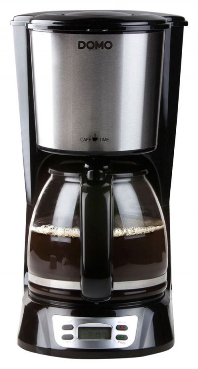 DOMO  DO708K - Cafeti&egrave;re - 12 tasses - noir/inox