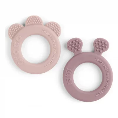 DONE BY DEER  - Anneau de dentition Deer Friends, rose (lot de 2)