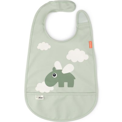DONE BY DEER  Bib W/velcro Happy Clouds Vert