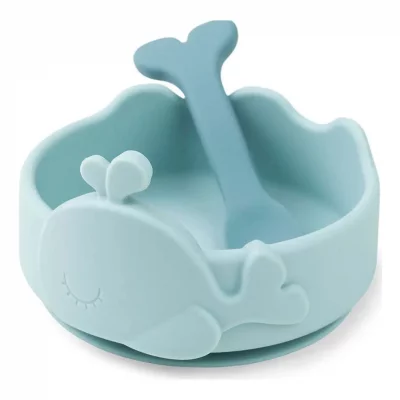 DONE BY DEER  Silicone Stick&stay Bowl & Baby Spoon Wally Clair