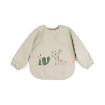DONE BY DEER  Sleeved Pocket Bib Lalee Gris 6-18 Months