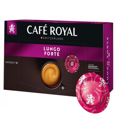 CAFE ROYAL Dosettes de caf&eacute; lungo forte caf&eacute; royal - bo&icirc;te de 50 - caf&eacute; royal