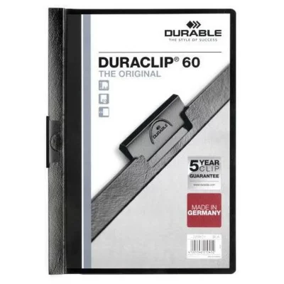 DURABLE Dossier de portefeuilles  duraclip 60 noir transparent a4 25 pi&egrave;ces