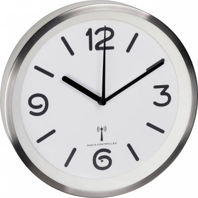 Dostmann 60.3535.02 radiopilot&eacute;(e) Horloge murale 253 mm x 42 mm aluminium (bross&eacute;)