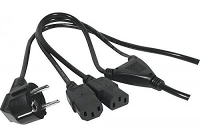 DEXLAN Double c&acirc;ble d'alimentation pour PC, moniteur et onduleur (1,8 m)