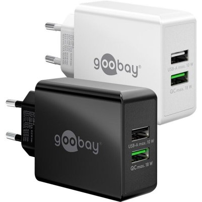 GOOBAY Double chargeur rapide USB QC3.0 28W Blanc