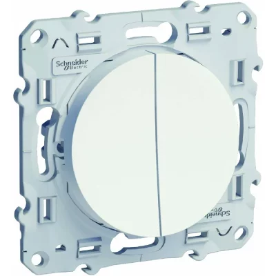 SCHNEIDER ELECTRIC Double interrupteur ou double Va et Vient Odace 230 V blanc