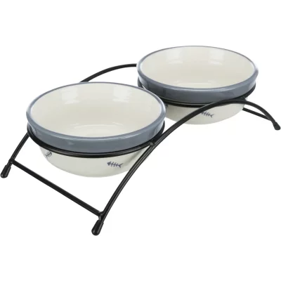 TRIXIE Double mangeur et abreuvoir Eat on Feet 12 cm 
