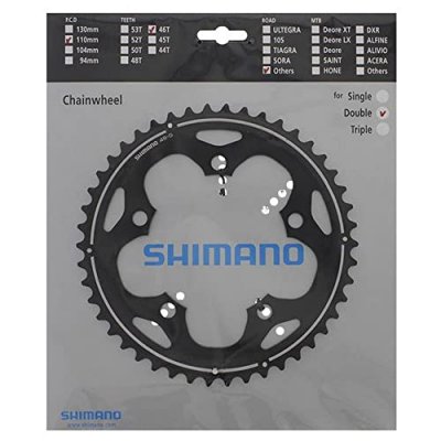 SHIMANO Double plateau  105 FCCX50 10 vitesses - Noir} - 110mm, Noir}