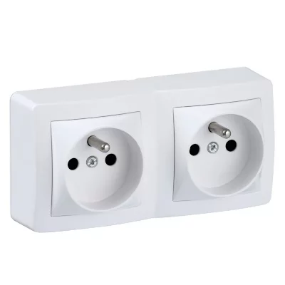 SCHNEIDER ELECTRIC Double prise de courant 2 poles+terre  Alrea