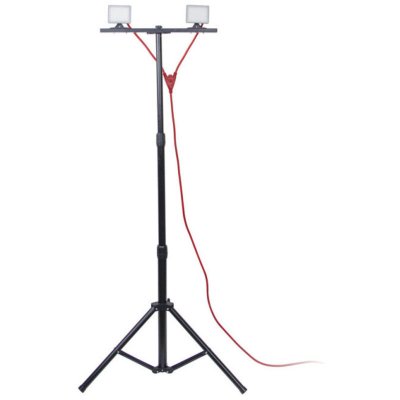 XANLITE Double projecteur LED de chantier - 2800 lumens - tr&eacute;pied t&eacute;l&eacute;scopique