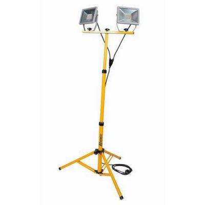 RIBIMEX Double Projecteur sur tr&eacute;pied jaune LED 2x30 W 