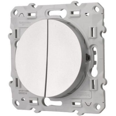 SCHNEIDER ELECTRIC Double va-et-vient &agrave; connexion rapide &agrave; vis aluminium Odace