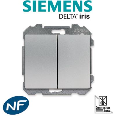 SIEMENS Double Va et Vient Alu Silver Delta iris  