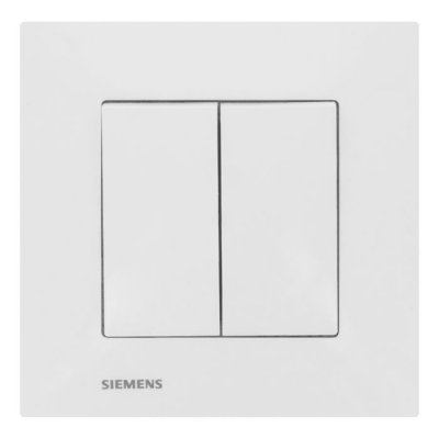 SIEMENS Double va-et-vient Blanc Delta Viva + Plaque Blanc  