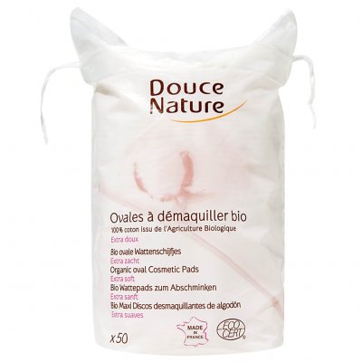 DOUCE NATURE  Ovales &agrave; D&eacute;maquiller Bio Coton Extra Doux, 50 unit&eacute;s